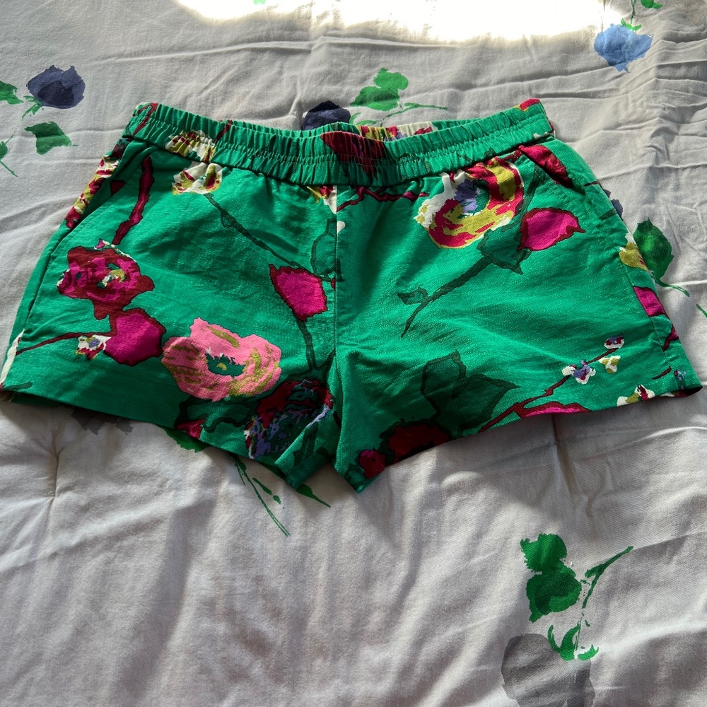 J Crew floral linen short